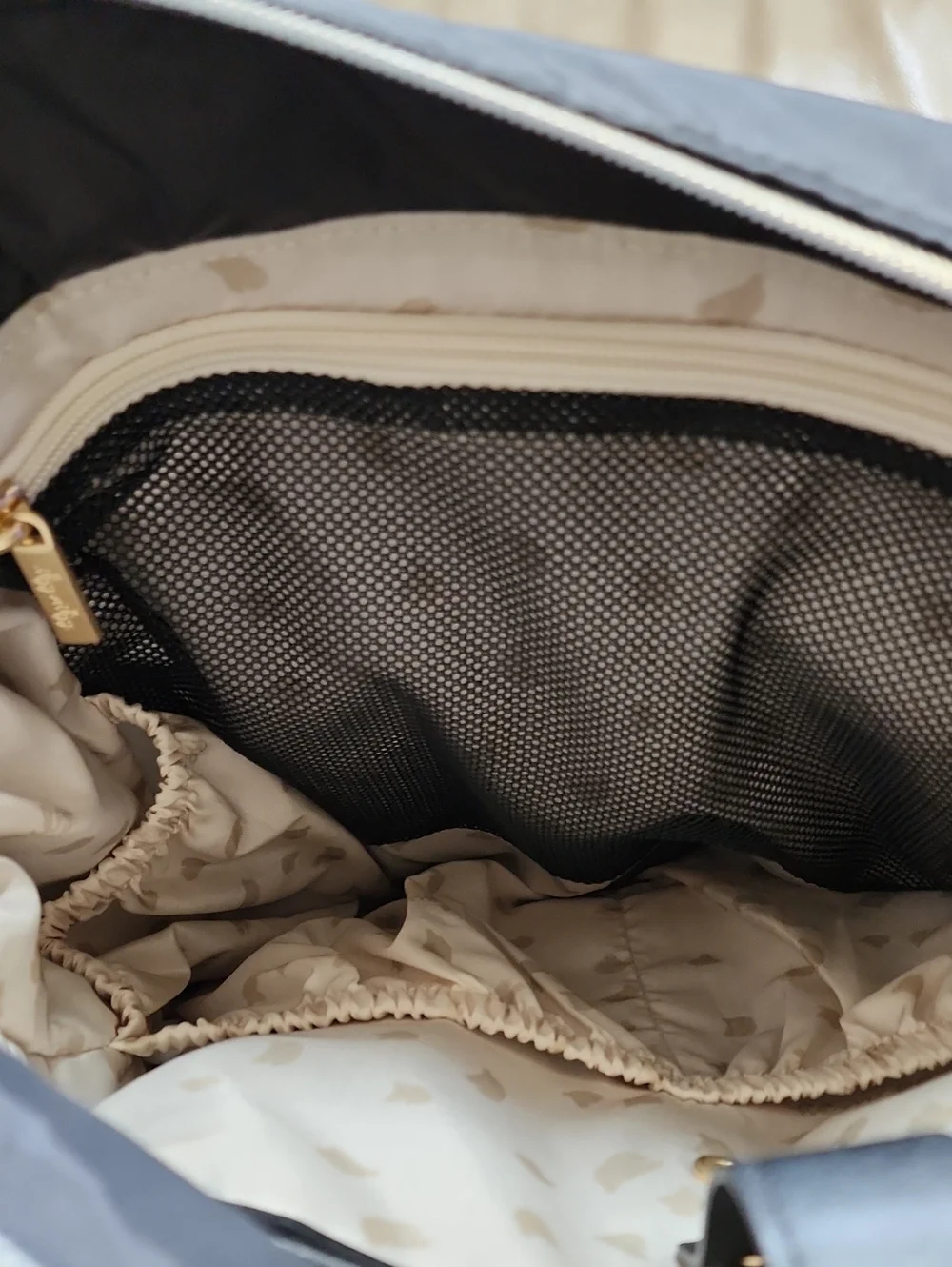 Itzy Ritzy Black Quilted Diaper Tote Bag with Gold Hardware Preowned